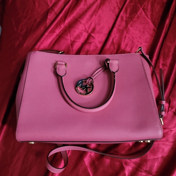 NWT MICHAEL Michael Kors Kellen Saffiano Leather Satchel Bag, BlossomNew - Picture 1 of 10